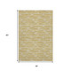 3' X 5' Gold And Ivory Nautical Washable Area Rug With UV Protection