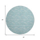 8' Teal Blue And Ivory Nautical Washable Round Rug With UV Protection