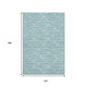 10' X 14' Teal Blue And Ivory Nautical Washable Area Rug With UV Protection