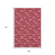 9' X 12' Red And Ivory Nautical Washable Area Rug With UV Protection