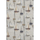 9' X 12' Ivory Gold And Black Nautical Washable Area Rug With UV Protection