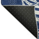 5' X 8' Navy Blue And Ivory Nautical Washable Area Rug With UV Protection