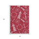 5' X 8' Red And Ivory Nautical Washable Area Rug With UV Protection