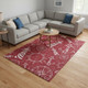 8' X 10' Red And Ivory Nautical Washable Area Rug With UV Protection