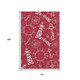 10' X 14' Red And Ivory Nautical Washable Area Rug With UV Protection