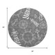 8' Gray And Ivory Nautical Washable Round Rug With UV Protection