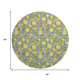 8' Yellow Ivory And Green Botanical Leaves Washable Round Rug With UV Protection