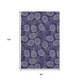 8' X 10' Blue And Ivory Botanical Leaves Washable Area Rug With UV Protection