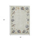 5' X 8' Linen Ivory And Beige Geometric Washable Area Rug With UV Protection
