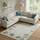 9' X 12' Linen Ivory And Beige Geometric Washable Area Rug With UV Protection