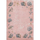 5' X 8' Peach Gray And Ivory Geometric Washable Area Rug With UV Protection