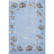 3' X 5' Blue Brown And Ivory Geometric Washable Area Rug With UV Protection