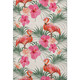 8' X 10' Pink Ivory And Green Geometric Washable Area Rug With UV Protection
