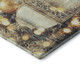 3' X 5' Blue Gold And Ivory Christmas Distressed Washable Area Rug With UV Protection