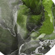 8' Green And Charcoal Abstract Washable Round Rug With UV Protection