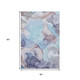 5' X 8' Navy Blue Purple And Gray Abstract Washable Area Rug With UV Protection