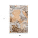 10' X 14' Orange Gray And Ivory Abstract Washable Area Rug With UV Protection