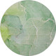 8' Green And Ivory Abstract Washable Round Rug With UV Protection