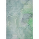3' X 5' Teal And Ivory Abstract Washable Area Rug With UV Protection