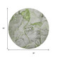 8' Green And Ivory Abstract Washable Round Rug With UV Protection