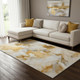 10' X 14' Orange And Ivory Abstract Washable Area Rug With UV Protection