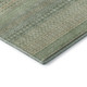 8' Fern Green And Ivory Striped Washable Round Rug With UV Protection