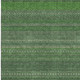 5' X 8' Fern Green And Ivory Striped Washable Area Rug With UV Protection