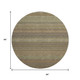 8' Khaki And Ivory Striped Washable Round Rug With UV Protection