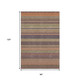 8' X 10' Rust And Purple Striped Washable Area Rug With UV Protection