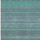 9' X 12' Turquoise And Ivory Striped Washable Area Rug With UV Protection
