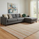 8' X 10' Rust And Beige Striped Washable Area Rug With UV Protection