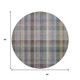 8' Pewter And Purple Plaid Washable Round Rug With UV Protection