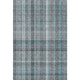 5' X 8' Teal And Ivory Plaid Washable Area Rug With UV Protection