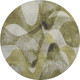 8' Olive Green Gray And Ivory Abstract Washable Round Rug With UV Protection
