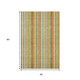 3' X 5' Khaki Orange And Beige Striped Washable Area Rug With UV Protection