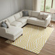 9' X 12' Yellow And Ivory Geometric Washable Area Rug With UV Protection