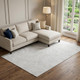 9' X 12' Ivory And Cream Floral Washable Area Rug With UV Protection