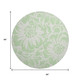 8' Mint Green And Ivory Floral Washable Round Rug With UV Protection