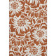 9' X 12' Rust And Ivory Floral Washable Area Rug With UV Protection