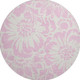 8' Pink And Ivory Floral Washable Round Rug With UV Protection