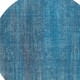 8' Blue And Gray Striped Washable Round Rug With UV Protection