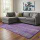 10' X 14' Purple And Ivory Striped Washable Area Rug With UV Protection