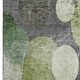 5' X 8' Green Ivory And Gray Abstract Washable Area Rug With UV Protection