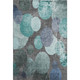 5' X 8' Teal And Gray Abstract Washable Area Rug With UV Protection