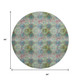 8' Green Blush And Teal Floral Medallion Distressed Washable Round Rug With UV Protection