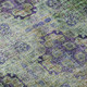 10' X 14' Purple Green And Ivory Floral Medallion Distressed Washable Area Rug With UV Protection