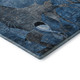 8' Blue Ivory And Gray Abstract Distressed Washable Round Rug With UV Protection