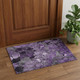 3' X 5' Purple And Ivory Abstract Distressed Washable Area Rug With UV Protection