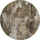 8' Taupe And Ivory Floral Washable Round Rug With UV Protection