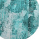 8' Teal And Ivory Floral Washable Round Rug With UV Protection